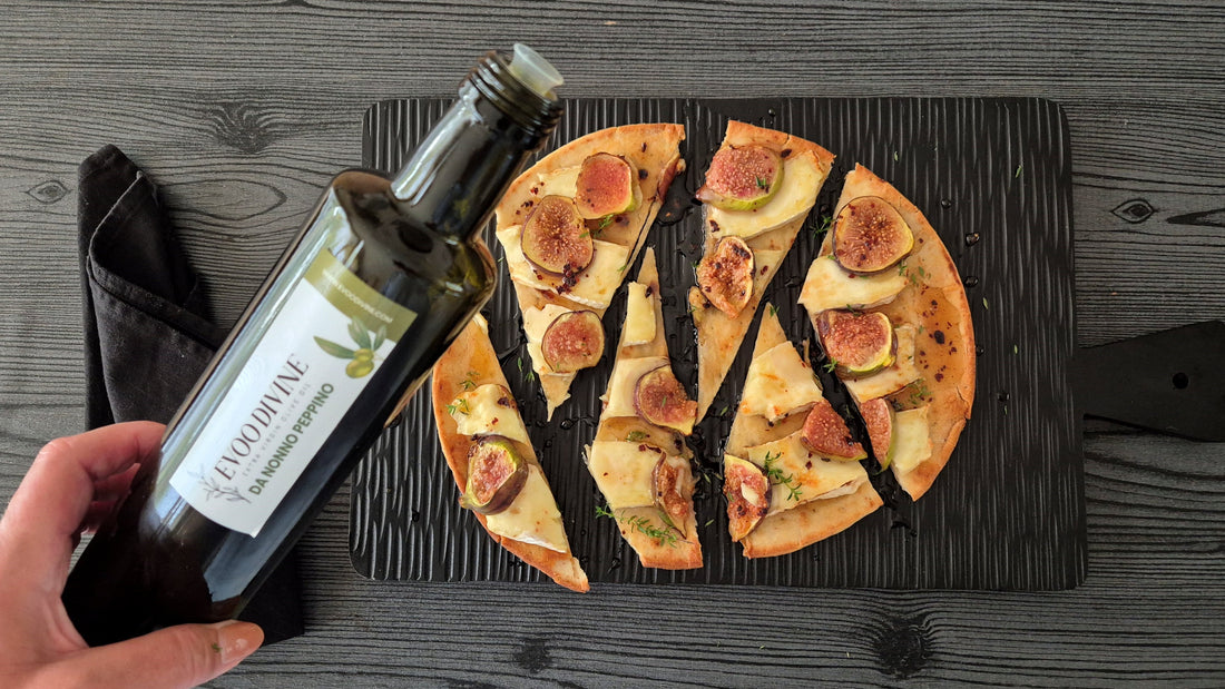 Recept van Culinea: Flatbread met Brie, Vijgen en Hot Honey