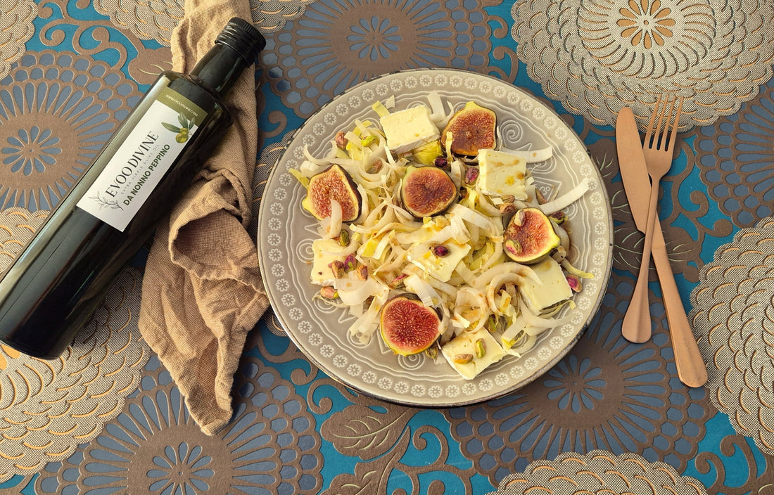Recept van Culinea: Witlofsalade met Verse Vijgen, Brie en Pistachenoten